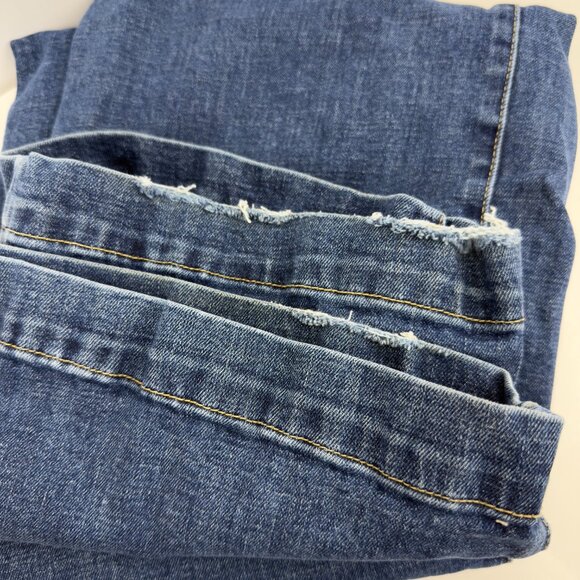BANANA REPUBLIC Premium Denim Blue Wide-Leg Button fly Medium Wash Jeans sz 27 L - Picture 7 of 8